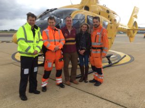 Tim Papworth and air ambulance staff